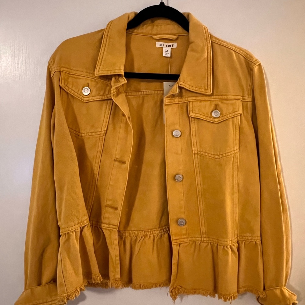 Mustard yellow denim jacket